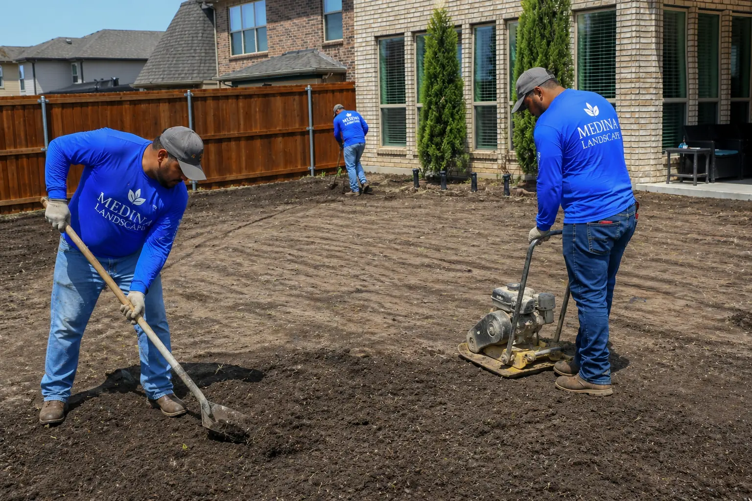 Excavating ground for turf base Dallas TX