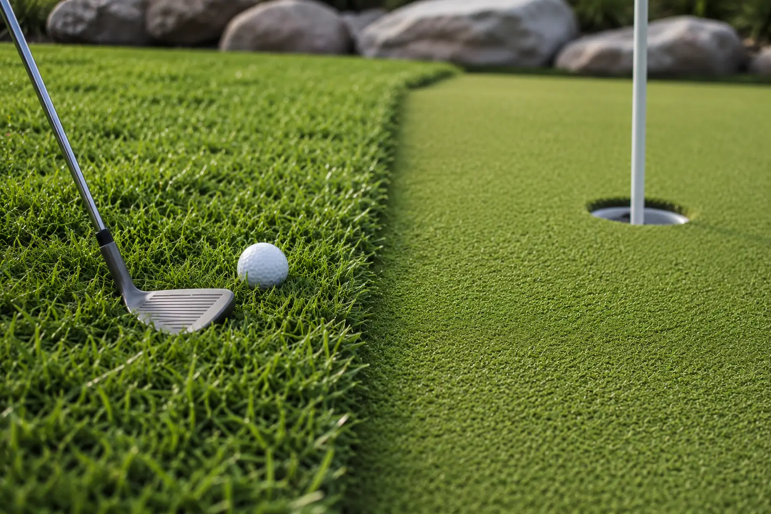 Chipping zone and fringe add-on for backyard putting green in McKinney TX by Medina Landscape