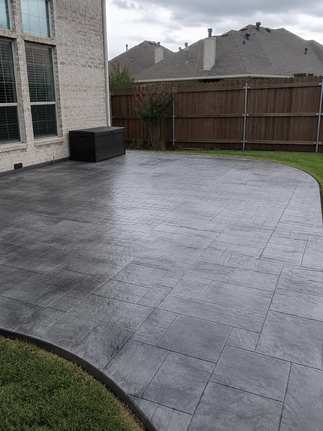 Stamped concrete patio